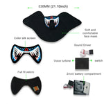 Masque d'Halloween FG-MA-02 avec contrôle vocal LED lumière froide, masque cosplay terrifiant FG-MA-02