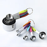 kn650 10 en 1 cuillères à mesurer colorées en acier inoxydable moule à gâteau ensemble d'outils de cuisson, cuillère à mesurer 10 en 1 (colorée)