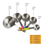 kn650 10 en 1 cuillères à mesurer colorées en acier inoxydable moule à gâteau ensemble d'outils de cuisson, cuillère à mesurer 10 en 1 (colorée)