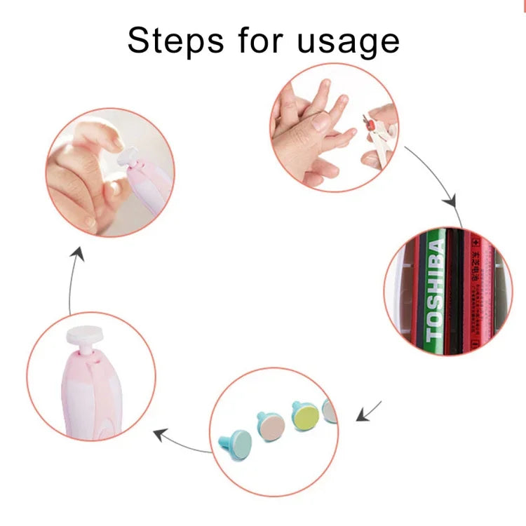 Kit d'outils de manucure coupe-ongles électrique 6 en 1 pour bébé