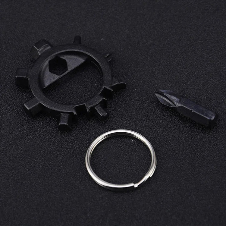Outils de réparation de vélo tournevis porte-clés multifonction portable, tournevis (argent), tournevis (noir)