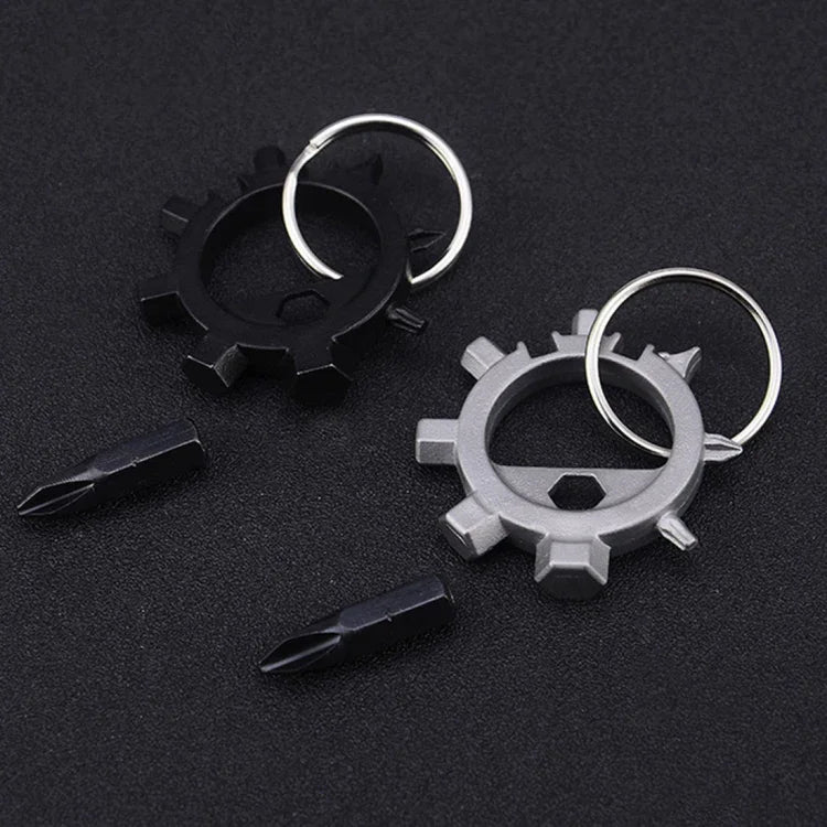 Outils de réparation de vélo tournevis porte-clés multifonction portable, tournevis (argent), tournevis (noir)