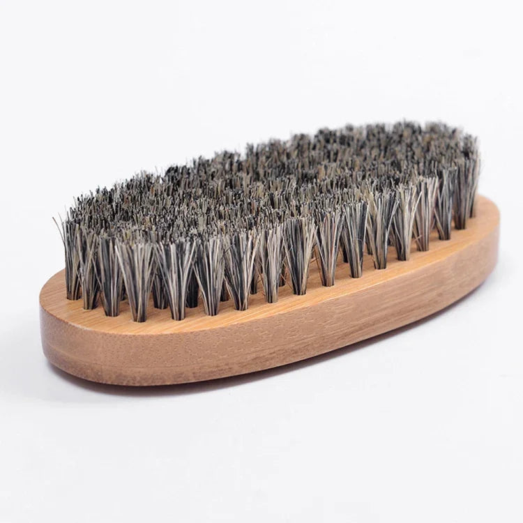 Brosse de soin de barbe pour homme Manche en bois dur Peigne en soies de sanglier, Peigne en soies de sanglier