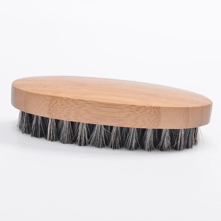 Brosse de soin de barbe pour homme Manche en bois dur Peigne en soies de sanglier, Peigne en soies de sanglier