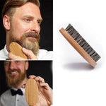 Brosse de soin de barbe pour homme Manche en bois dur Peigne en soies de sanglier, Peigne en soies de sanglier