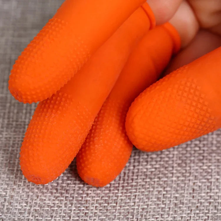 100 pièces / Paquet Gants de protection en latex pour le bout des doigts antistatiques antidérapants durables, Taille: M, 2,6*6,3cm