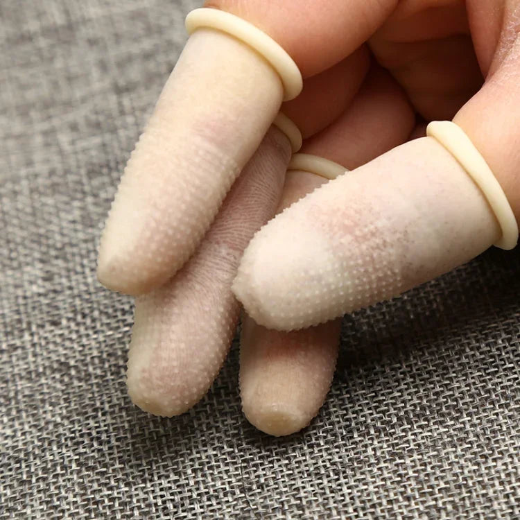 100 pièces / Paquet Gants de protection en latex pour le bout des doigts antistatiques antidérapants durables, Taille: M, 2,6*6,3cm