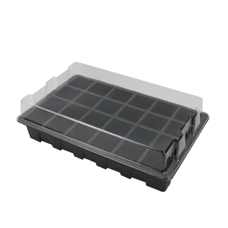 Plateau à semis Plateau germination 24 trous Pots pépinière Couvercles boîte pour jardinage bonsaï mini serre plateau pépinière Trois ensembles, 2 PCS
