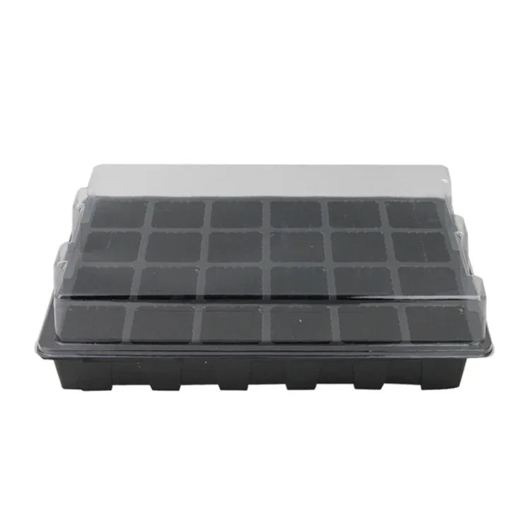 Plateau à semis Plateau germination 24 trous Pots pépinière Couvercles boîte pour jardinage bonsaï mini serre plateau pépinière Trois ensembles, 2 PCS
