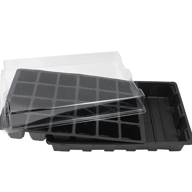 Plateau à semis Plateau germination 24 trous Pots pépinière Couvercles boîte pour jardinage bonsaï mini serre plateau pépinière Trois ensembles, 2 PCS