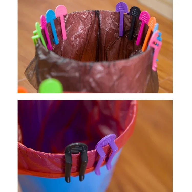 10pcs Clips universels pour sacs poubelle Fixation de corbeille à déchets Pince pour poubelle Clip antidérapant pour sac poubelle, Livraison couleur aléatoire, Pince pour poubelle