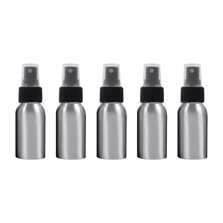 Bouteille en aluminium avec atomiseurs rechargeables en verre pour brouillard fin, 50 ml, 50 ml