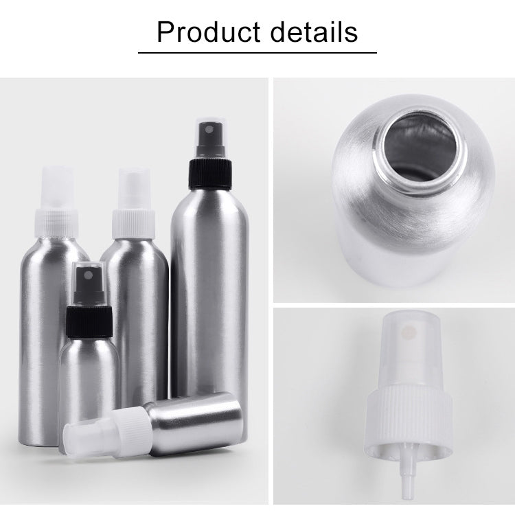 Flacons vaporisateurs en verre à fine brume rechargeables en aluminium, 100 ml