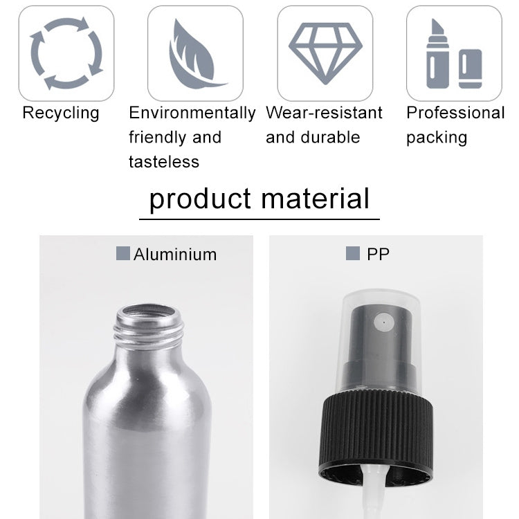 Flacons vaporisateurs en verre à fine brume rechargeables en aluminium, 100 ml