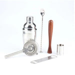 Set d'outils pour shaker à cocktails en acier inoxydable 7 en 1 avec sac en tissu, capacité : 550ml, 550ml