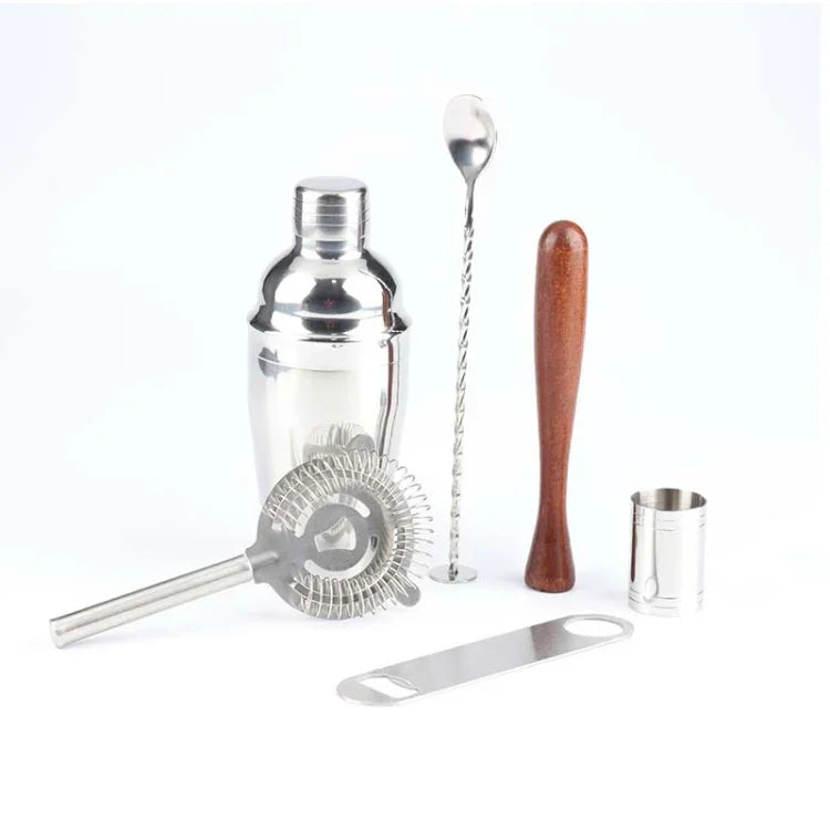 Set d'outils pour shaker à cocktails en acier inoxydable 7 en 1 avec sac en tissu, capacité : 550ml, 550ml