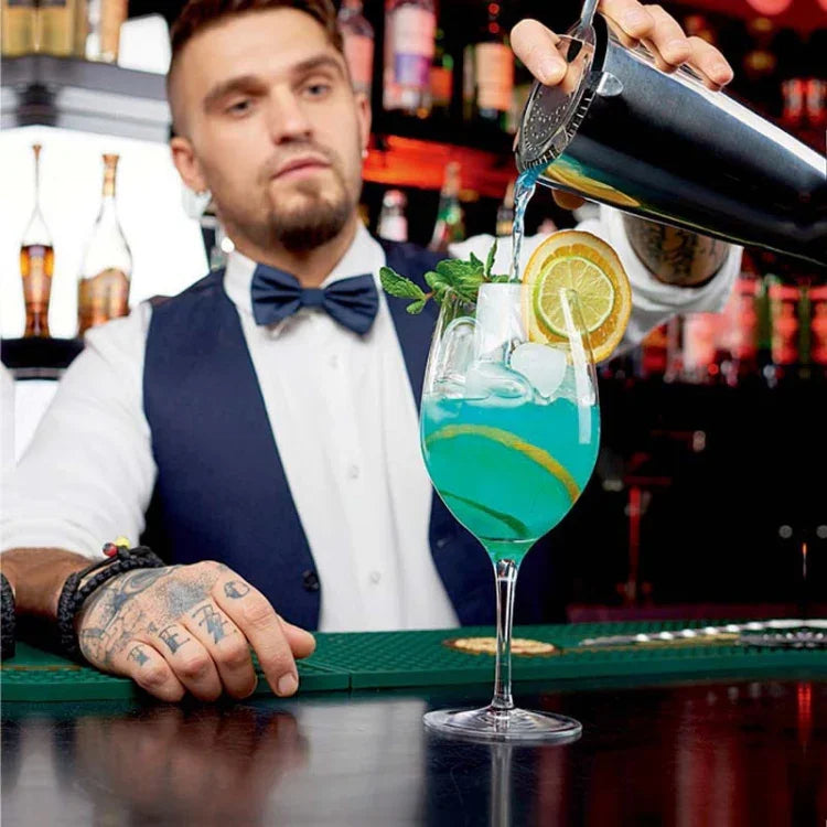 Set d'outils pour shaker à cocktails en acier inoxydable 7 en 1 avec sac en tissu, capacité : 550ml, 550ml