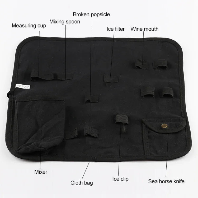 Ensemble d’outils pour shaker à vin et cocktail en acier inoxydable 12 en 1 avec sac en tissu, Boston 800600M, Boston 800600M
