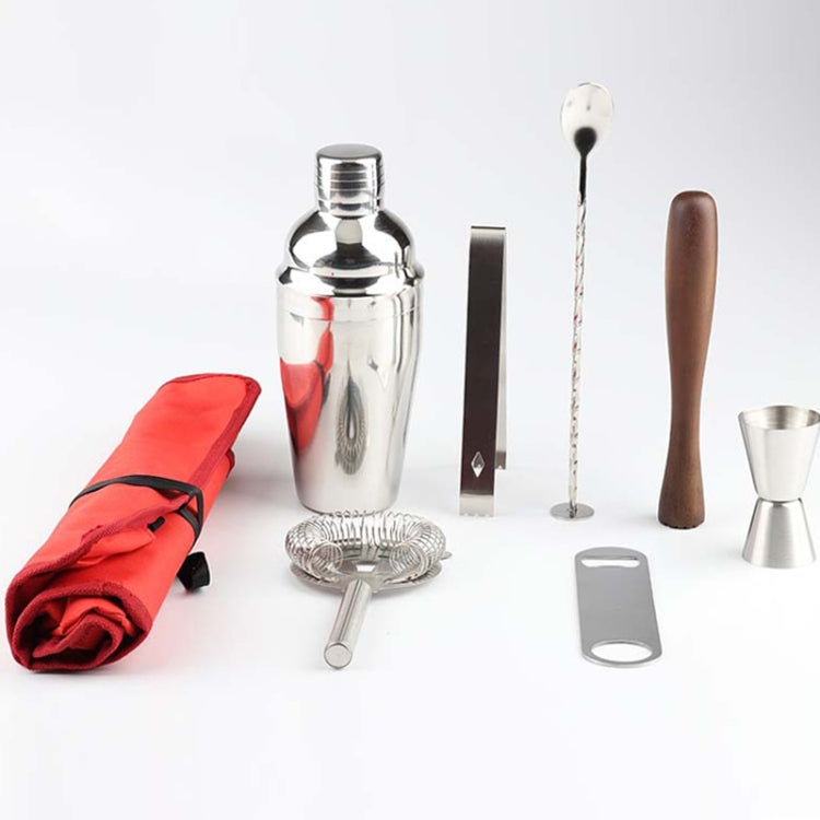 Ensemble d'outils de mélangeur à cocktail en acier inoxydable 8 en 1 avec sac en tissu, capacité: 350ml, 350ml
