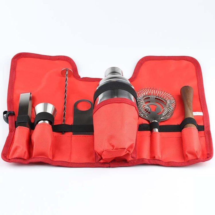 Ensemble d'outils de mélangeur à cocktail en acier inoxydable 8 en 1 avec sac en tissu, capacité: 350ml, 350ml