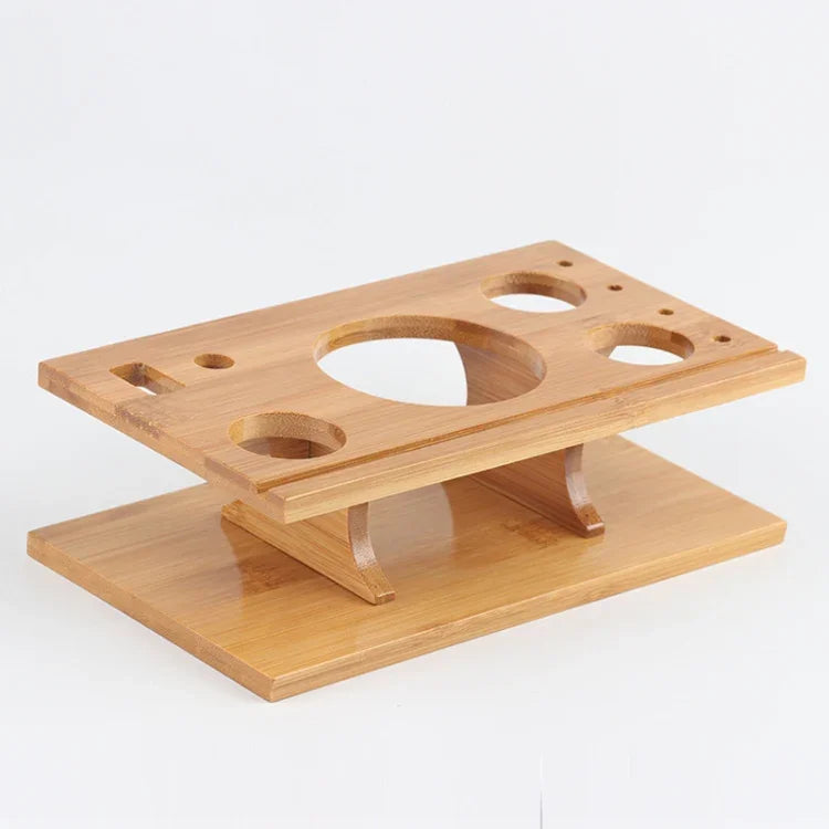 Ensemble de 14 outils de bar en acier inoxydable avec support en bambou, capacité : 750 ml, 750 ml, bambou