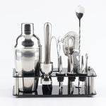Ensemble d'outils de shaker à cocktail 18-en-1 avec support en acrylique, capacité : 550 ml, 550 ml