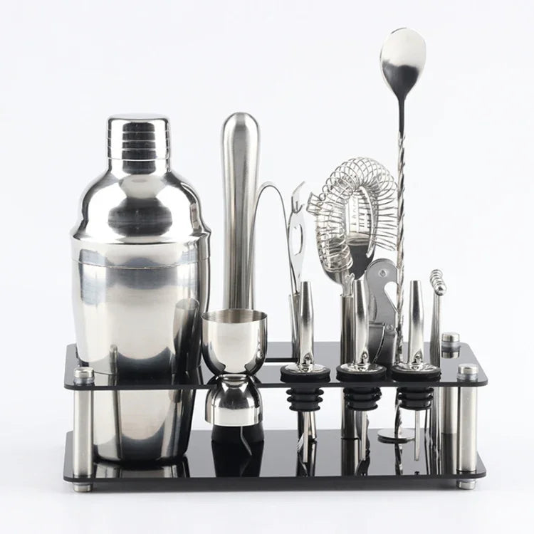 Set d'outils pour shaker à cocktails 18 en 1 avec support en acrylique, Capacité : 750ml, 750ml