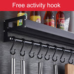 Porte-étagère de rangement multifonctionnel mural pour cuisine de 30 cm, pour épices, 30 cm (noir)