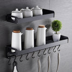 Porte-étagère de rangement multifonctionnel mural pour cuisine de 30 cm, pour épices, 30 cm (noir)