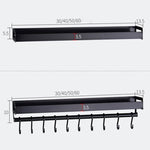 60cm Kitchen Multi-function Wall Hanging Holder Seasoning Storage Rack, 60cm(Black)