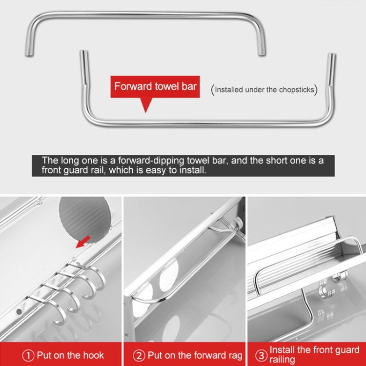Support de rangement pour condiments en aluminium mural multifonctionnel de 30 cm, à perforation