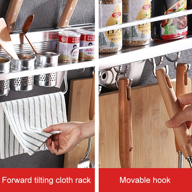 Support de rangement pour condiments en aluminium mural multifonctionnel de 30 cm, à perforation