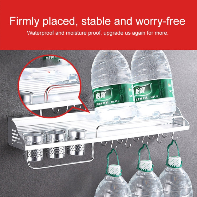 Support de rangement pour condiments en aluminium mural multifonctionnel de 30 cm, à perforation