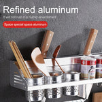 Support de rangement pour condiments en aluminium mural multifonctionnel de 30 cm, à perforation