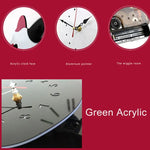 42x18cm Home Office Bedroom Decoration Battery Operated Cat Shaped Wall Clock with Swinging Tails
