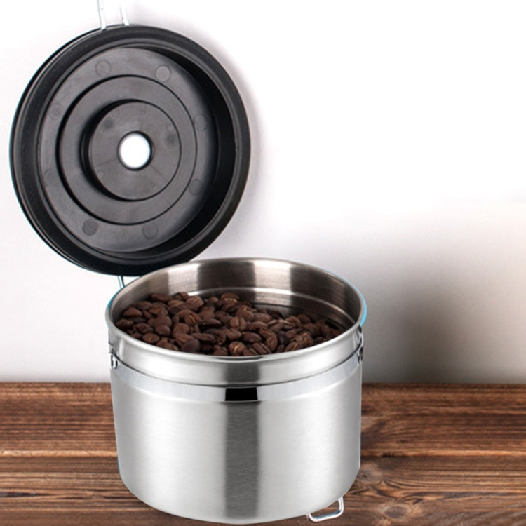 Récipient de conservation hermétique en acier inoxydable de 800 ml pour café moulu ou en grains avec valve d'évacuation de CO2 intégrée et calendrier
