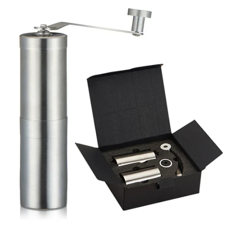 Moulin conique portable manuel en acier inoxydable, pour grains de café et poivre, avec manivelle, emballage coffret cadeau, moulin à café.