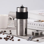 Moulin à café manuel portable à meules coniques en acier inoxydable avec manivelle et anneau en silicone, Capacité : 40g, Capacité : 40g