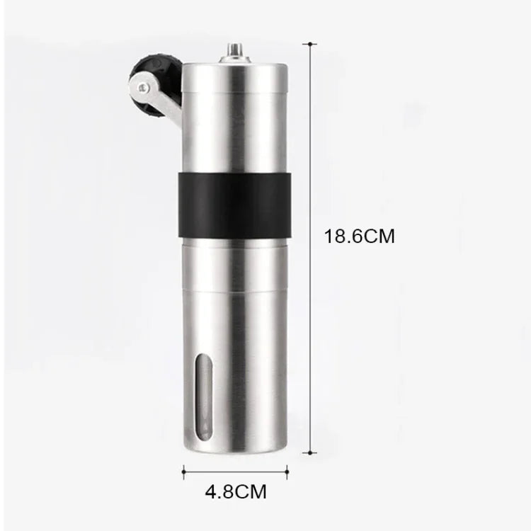 Moulin à café manuel portable à meules coniques en acier inoxydable avec manivelle et anneau en silicone, Capacité : 40g, Capacité : 40g