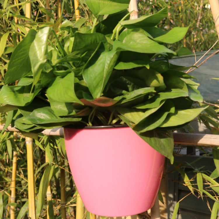 Jardinière auto-arrosante pour plantes, pots à fleurs paresseux suspendus ronds en résine plastique, taille : 18x12.5x16cm