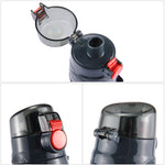 Bouteille Teloy TNY-9601 650 ml portable à bouchon à pression, température de l'eau applicable : de -20 à 120 degrés Celsius, TNY-9601 (gris foncé + rouge)