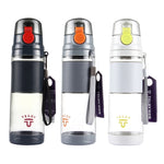 Bouteille Teloy TNY-9601 650 ml portable à bouchon à pression, température de l'eau applicable : de -20 à 120 degrés Celsius, TNY-9601 (gris foncé + rouge)