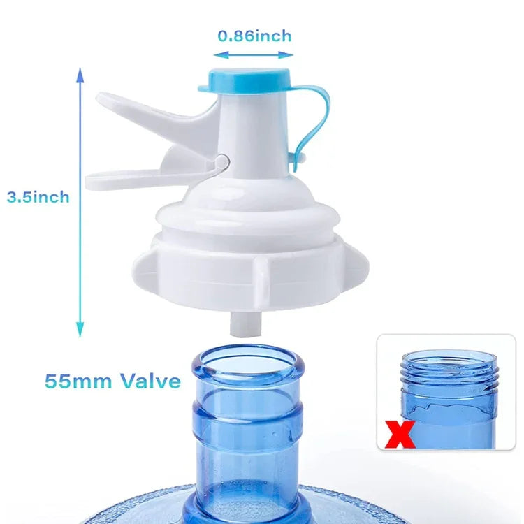 Robinet distributeur pour bouteille d'eau PP de 55 mm avec couvercle anti-poussière, robinet distributeur