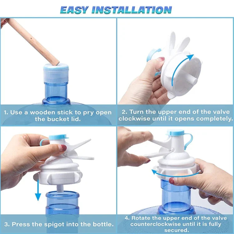 Robinet distributeur pour bouteille d'eau PP de 55 mm avec couvercle anti-poussière, robinet distributeur