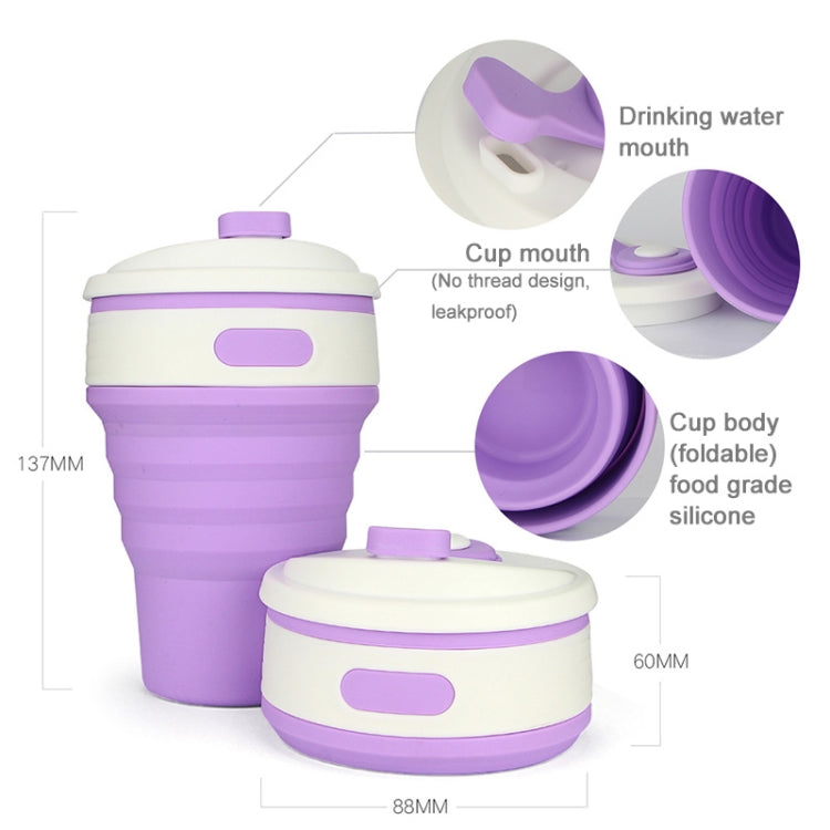 Tasse à café pliante portable en silicone 350 ml Tasse de voyage multifonction