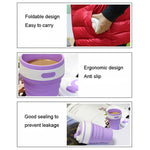 Tasse à café pliante portable en silicone 350 ml Tasse de voyage multifonction