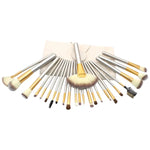 Trousse de 24 pinceaux de maquillage professionnels beiges de haute qualité, taille : 25,4*52,6 cm, beige