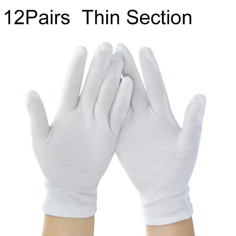 12 Paires de gants de travail en pur coton, section fine, section fine