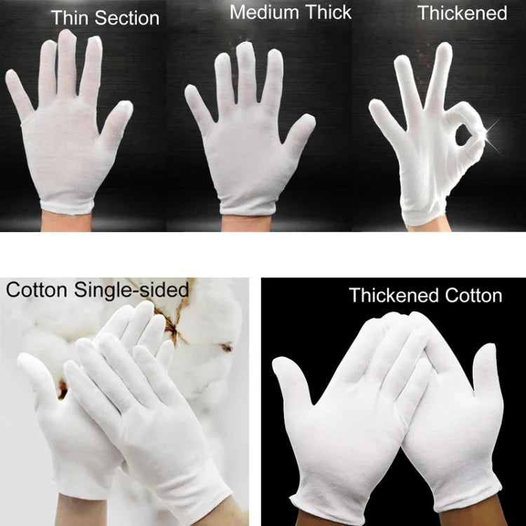 12 Paires de gants de travail en pur coton, section fine, section fine