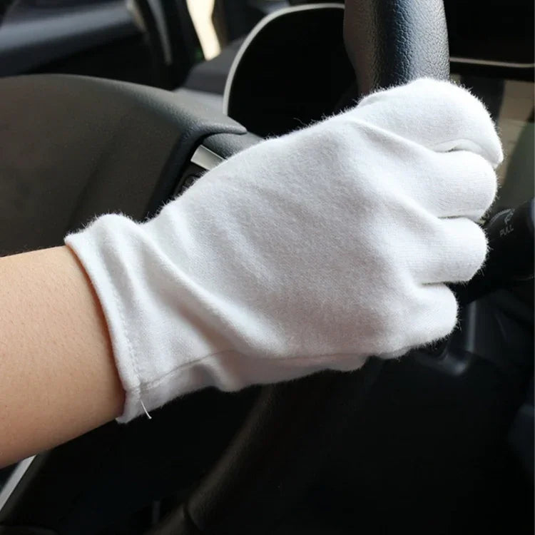 12 paires de gants de travail en pur coton, épaisseur moyenne, taille unique